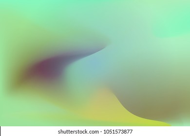 Abstract color blurred overflow background. Multicolor vector illustration. Green, blue, yellow colored soft image. Fantasy morphing mix gradient for wallpaper, banner, print, screen, web materials.