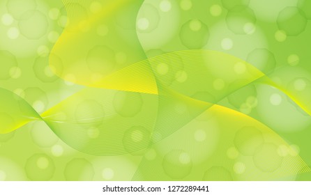 Abstract color bokeh in bright yellow-green tones, background