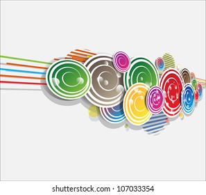 Abstract color bright rings for vector background