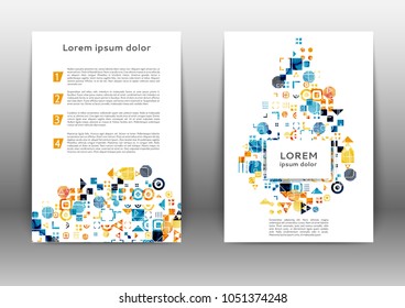Abstract color brochure design template with geometric elements 