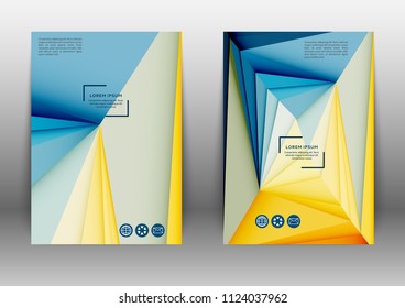 Abstract color brochure design template with geometric elements 