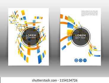Abstract color brochure design template with geometric elements 