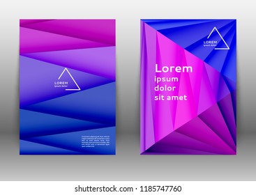 Abstract color brochure design template with geometric elements 