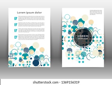 Abstract color brochure design template with geometric elements 
