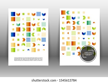 Abstract color brochure design template with geometric elements 