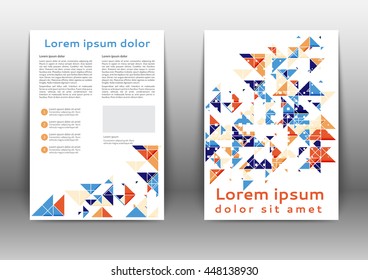Abstract color brochure design template. Brochure layout  with geometric elements