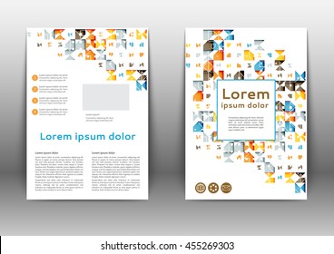 Abstract color brochure design template with geometric elements