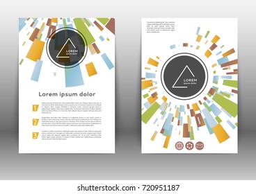 Abstract color brochure design template with geometric elements 
