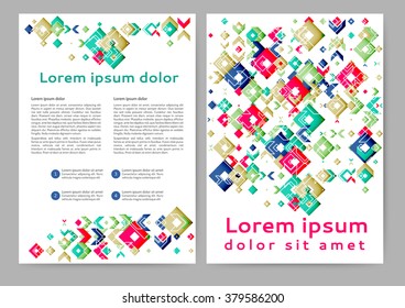 Abstract color brochure template with geometric elements 
