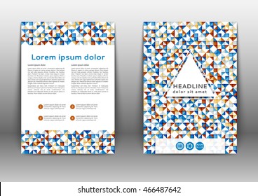 Abstract color brochure template with geometric elements 