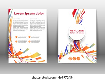 Abstract color brochure template with geometric elements 