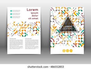 Abstract color brochure template with geometric elements 