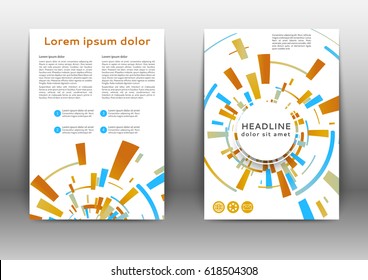 Abstract color brochure template with geometric elements 