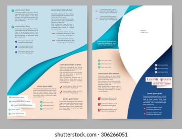 Abstract color brochure template with abstract lines and waves for your business