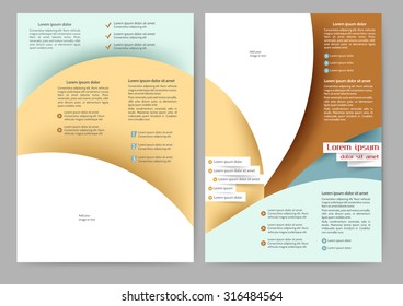 Abstract color brochure template with abstract lines and waves for your business