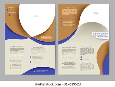 Abstract color brochure template with abstract lines and waves for your business
