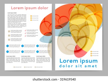 Abstract color brochure template with abstract lines and waves for your business
