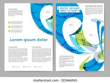 Abstract color brochure template with abstract lines and waves for your business