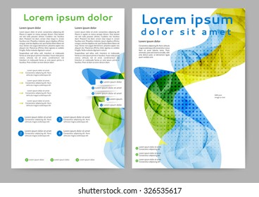 Abstract color brochure template with abstract lines and waves for your business