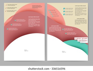 Abstract color brochure template with abstract lines and waves for your business