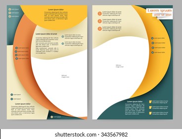 Abstract color brochure template with abstract lines and waves for your business