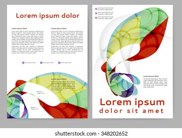 Abstract color brochure template with abstract lines and waves for your business