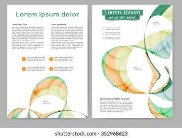 Abstract color brochure template with abstract lines and waves for your business