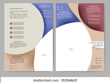 Abstract color brochure template with abstract lines and waves for your business