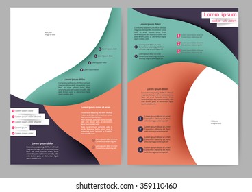 Abstract color brochure template with abstract lines and waves for your business