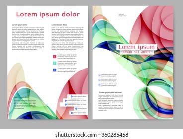 Abstract color brochure template with abstract lines and waves for your business