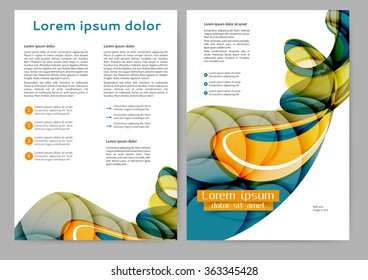 Abstract color brochure template with abstract lines and waves for your business