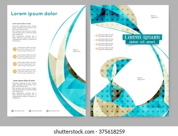 Abstract color brochure template with abstract lines and waves 