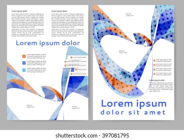 Abstract color brochure template with abstract lines and waves for your business