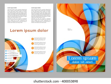 Abstract color brochure template with abstract lines and waves for your business