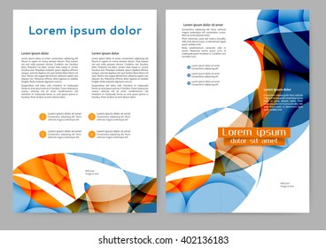 Abstract color brochure template with abstract lines and waves for your business