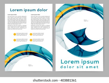 Abstract color brochure template with abstract lines and waves for your business