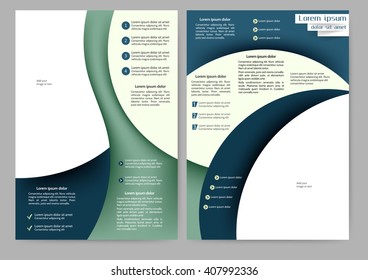 Abstract color brochure template with abstract lines and waves for your business