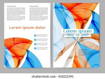 Abstract color brochure template with abstract lines and waves for your business