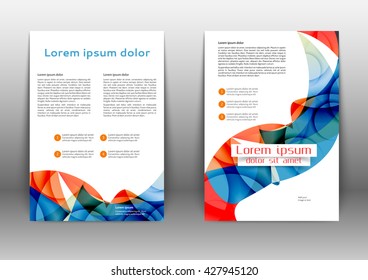 Abstract color brochure template with abstract lines and waves 
