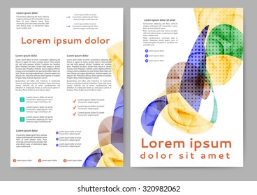 Abstract color brochure template with abstract waves for your business
