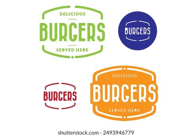 abstract color of burger logo design template 