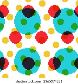 Abstract Color Burn Pixel Dots Floating Motion Background, White