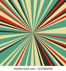 Abstract Color Burst Background. Retro Colorful Radial Rays Background. Vector Illustration