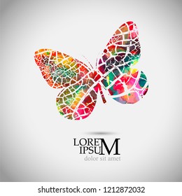 Abstract color butterfly. Vector