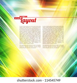 Abstract color card with lighting effect. Vector