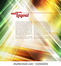 Abstract color card with lighting effect. Vector