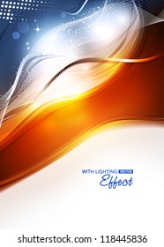 Abstract color card with lighting effect. Vector