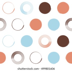 Abstract color circle with brush stroke design on white background pattern seamless backdrop wallpaper. Vector art