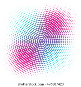 Abstract color circle halftone effect vector background