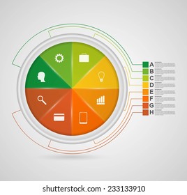 Abstract color circle infographic design template.
